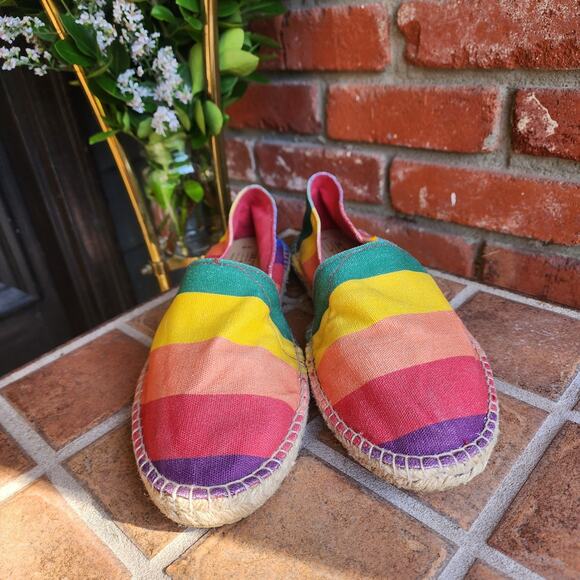 LGBTQ Gay Rainbow Striped Espadrilles - MENS - 12 - UBUNTU main image 10